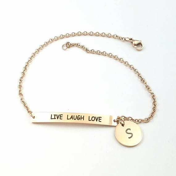 Live laugh love personalized bracelet