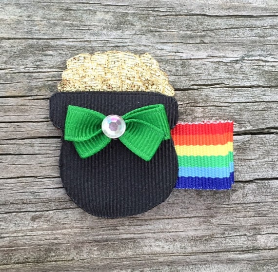 Pot of Gold Hair Bow for toddlers