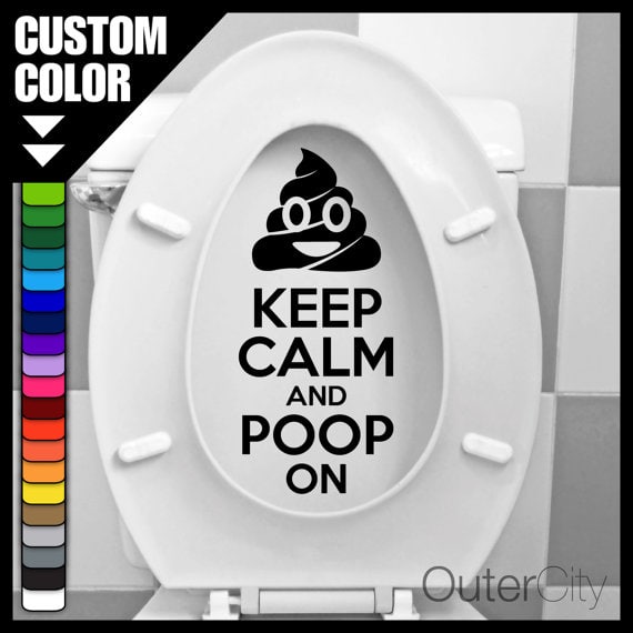 A decal for the toilet is a funny toilet and poo themed gifts.