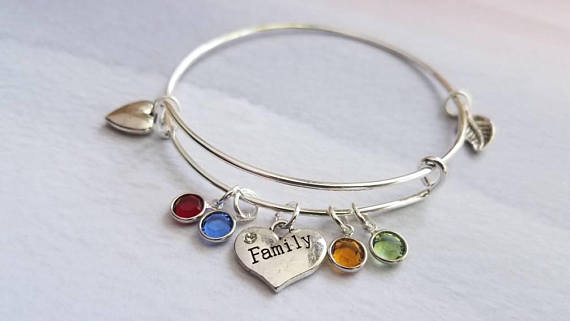 Custom family tree bracelet