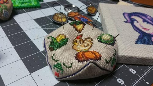 cross stitch pin cushion