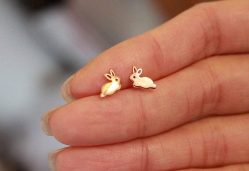 Cute Easter bunny earring gift idea for adults