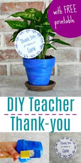 DIY Painted Planter Teacher Appreciation Gift with Printable Card