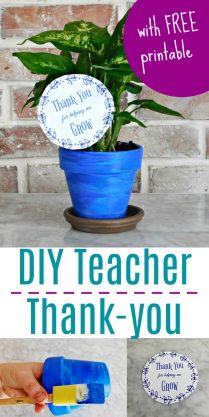 DIY Painted Planter Teacher Appreciation Gift with Printable Card ...