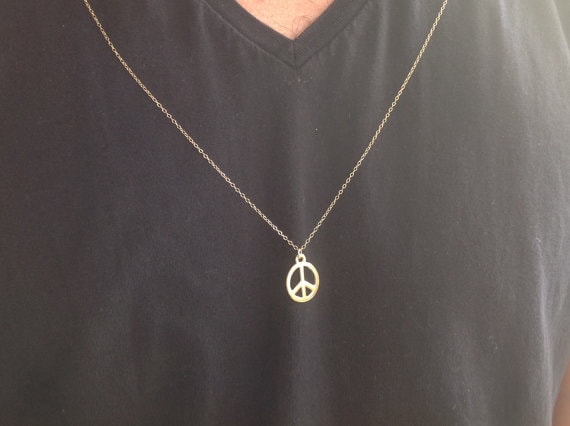 Peace sign necklace for men