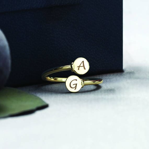 You can personalize this 20th Platinum Modern Anniversary Gifts for Her with your initials. 