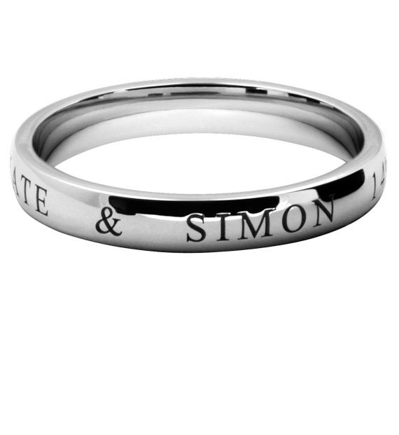 Personalized platinum ring as modern 20th anniversary gifts for your husband