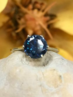 Blue diamond ring