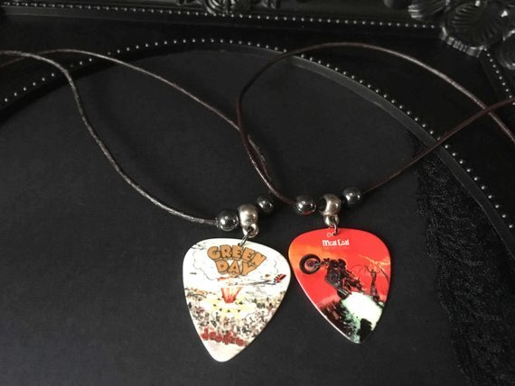 Platinum Necklace with Guitar Pick