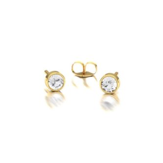 Single diamond stud earrings for women