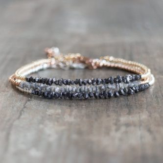 Unique raw diamond bracelet for your wife