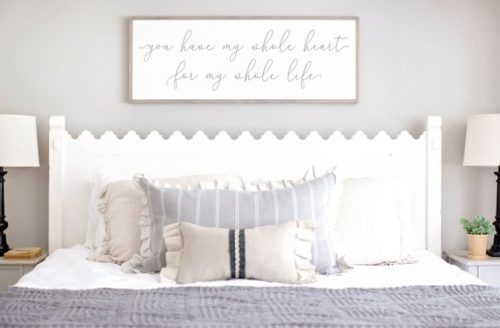 Romantic sign for above the bed