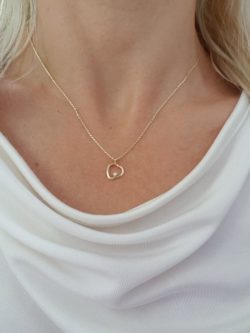 Heart diamond necklace anniversary gift for her
