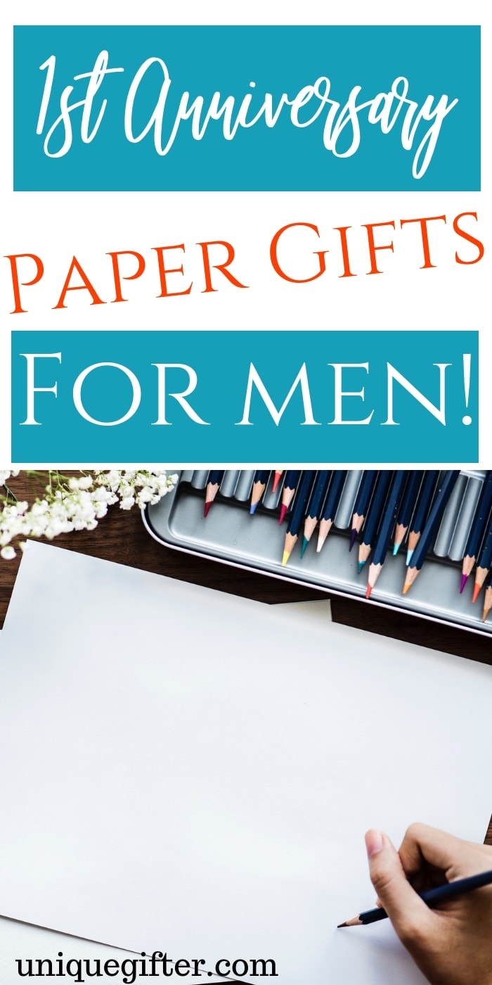 1st Anniversary Paper Gifts for Men