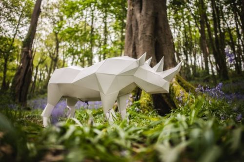 3D paper rhino 