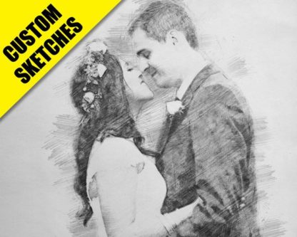 Personalized sketch of the couple