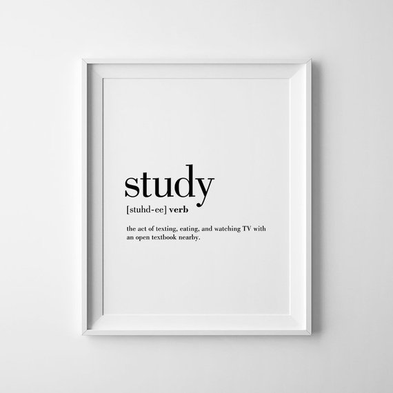 Study Definition Printable Poster