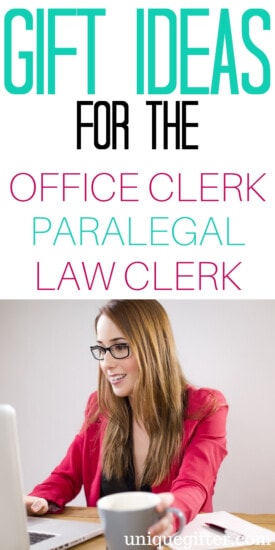 Gift Ideas For The Office Clerk/Paralegal / Law Clerk | GIft Ideas For Office Clerk | Gift Ideas For Paralegal | Gift Ideas For Law Clerk | Presents For Office Clerk | Presents For Law Clerk | Presents For Paralegal | Unique Presents For Law Clerk | #gifts #giftguide #presents #unique #officeclerk