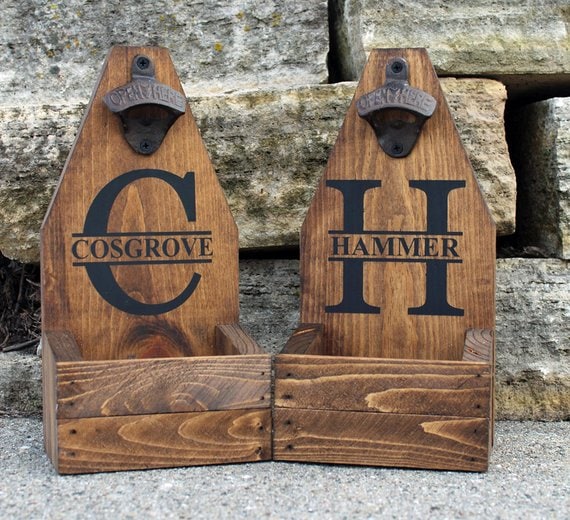 Father's Day Gifts for Retired Men - wooden beer bottle openers.