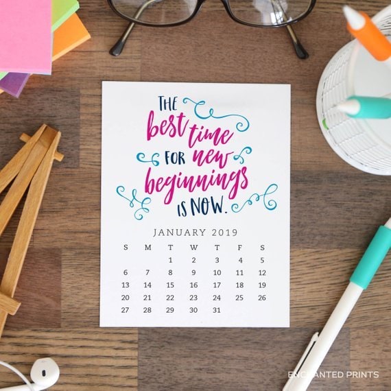 Inspirational Printable Desk Calendar