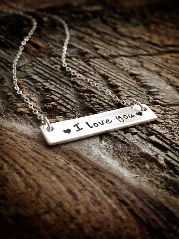 “I love you” Bar Necklace