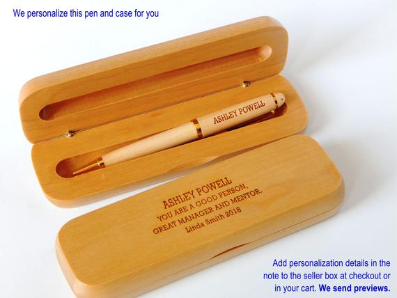 Personalized wooden pens as thoughtful thank you gifts for PhD advisors