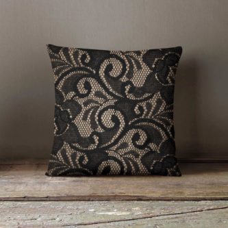 Black lace throw pillow for him on your 13th anniversary 
