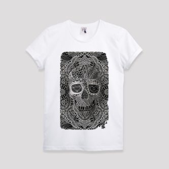 Lace skull t-shirt for your husband on your 13th wedding anniversary 