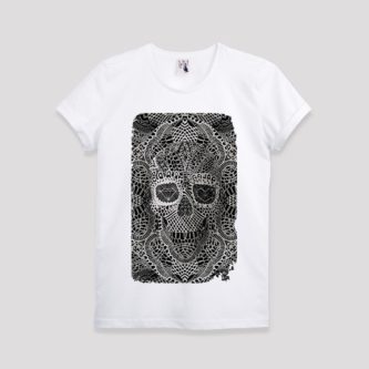 Lace skull t-shirt for your husband on your 13th wedding anniversary