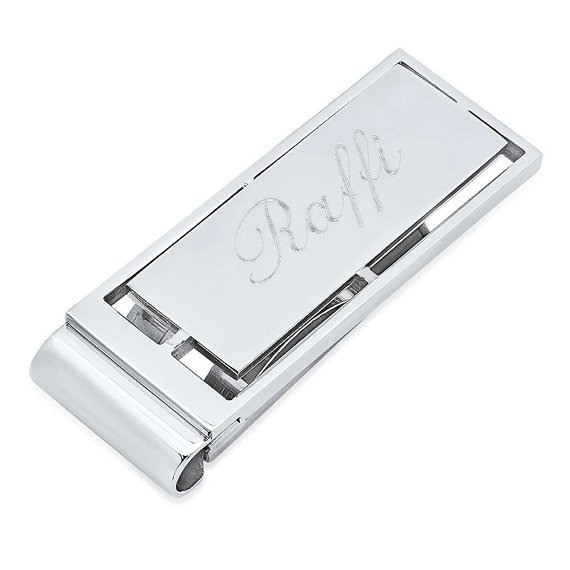 Stainless steel money clip. 