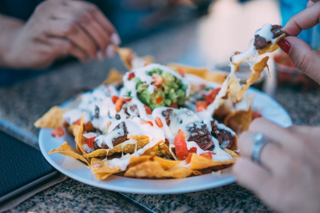 People sharing a snack