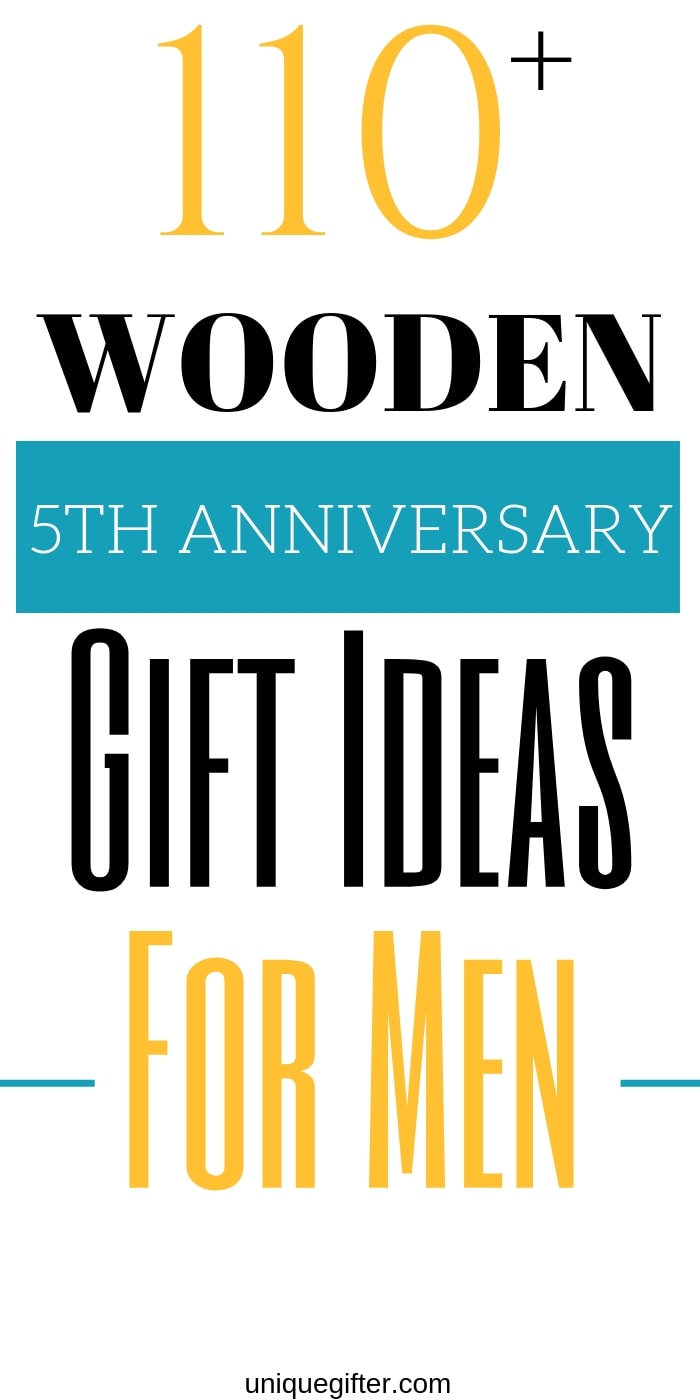 We're already ready to celebrate our fifth anniversary, wow. This list of wood 5th anniversary gifts for men was ridiculously helpful, you need to read it! Coming up with gift ideas for my husband can be tricky, this website has helped me so many times now. With over 100 ideas, I knew I would find the perfect gift for him that still worked for my budget and I did. #anniversary #anniversarygifts #presents #uniquegifter #gifts #giftguide