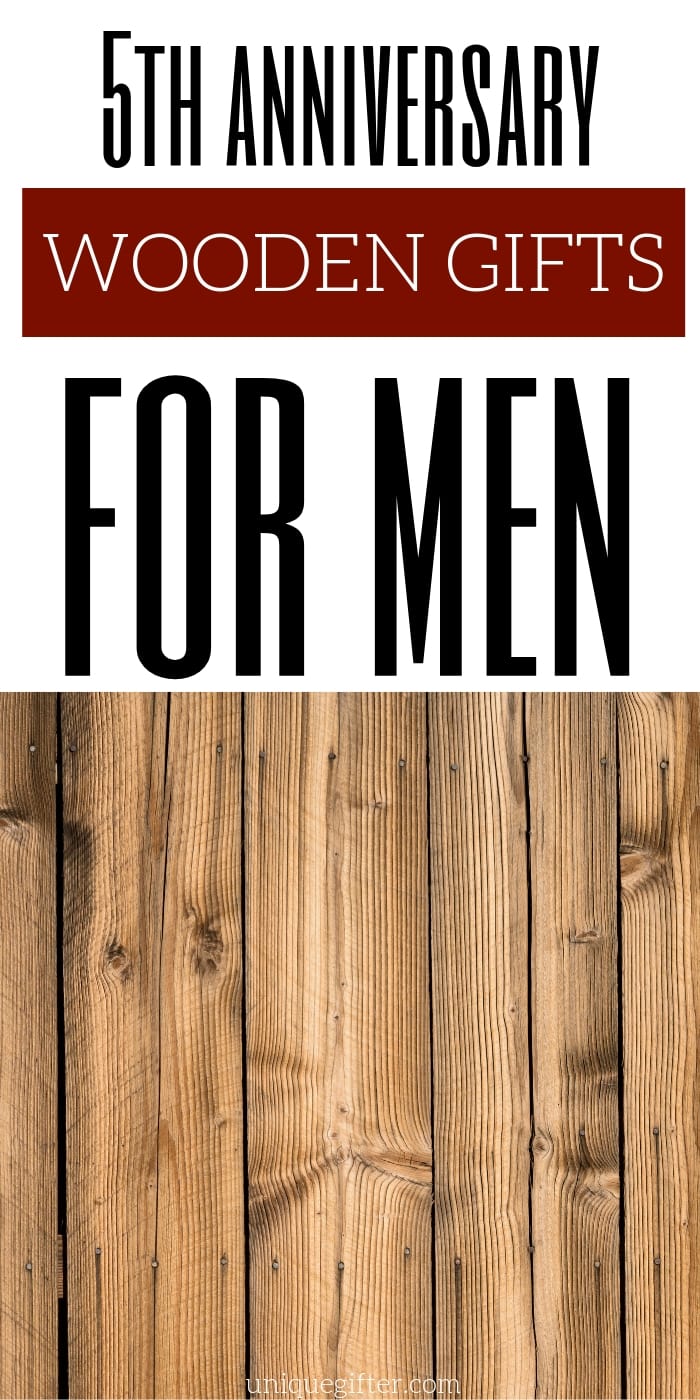 We're already ready to celebrate our fifth anniversary, wow. This list of wood 5th anniversary gifts for men was ridiculously helpful, you need to read it! Coming up with gift ideas for my husband can be tricky, this website has helped me so many times now. With over 100 ideas, I knew I would find the perfect gift for him that still worked for my budget and I did. #anniversary #anniversarygifts #presents #uniquegifter #gifts #giftguide