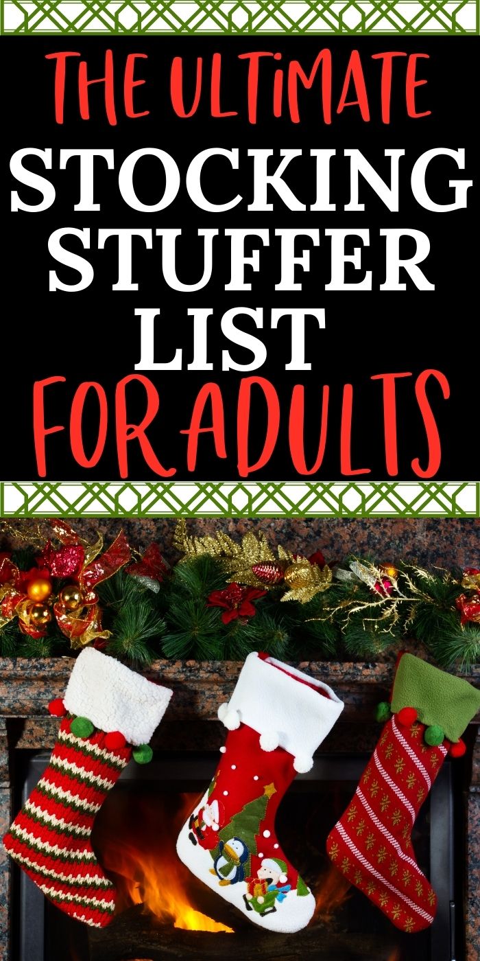 HUGE helpful list of stocking stuffers for adults. I know exactly what to put in Christmas stockings for adults. | Stocking Filler for Adults | Stocking Stuffers for Husband | Stocking Stuffers for Men | Stocking Stuffers for Women | Stocking Stuffers for My Wife | Christmas Socks for Seniors