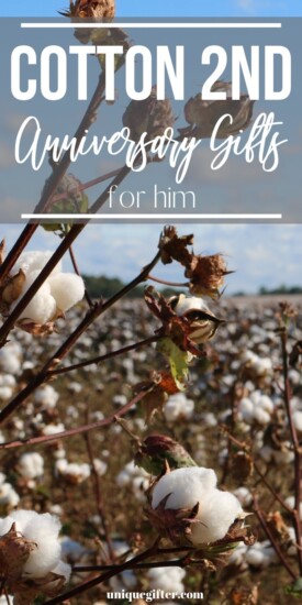Sticking to traditional anniversary gifts is a fun challenge and tradition that my husband and I like to do every year. This list of cotton anniversary gifts for men is perfect inspiration! 2nd year wedding presents | Wedding anniversary gift ideas for him | Cotton gifts | 2nd anniversary | Second #anniversary #giftideas