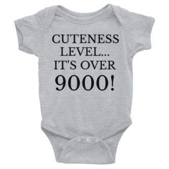 cuteness level over 9000 meme onesie for babies 