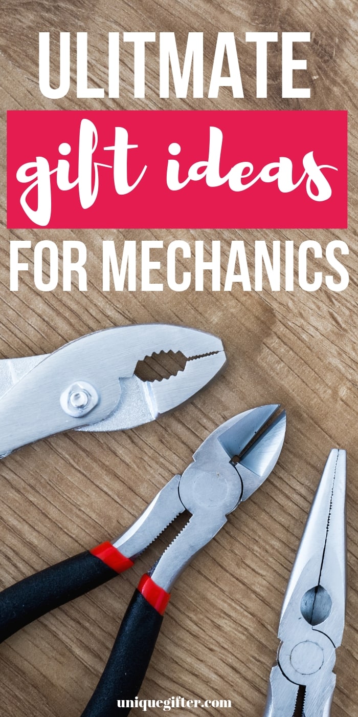 These are great gift ideas for mechanics. I love having ideas on hand for birthdays. Pinning this for later! | Mechanic gift ideas | Christmas presents for a mechanic | gifts for mechanics | Thank you gifts #gifts #giftideas #carmechanic #heavydutymechanic