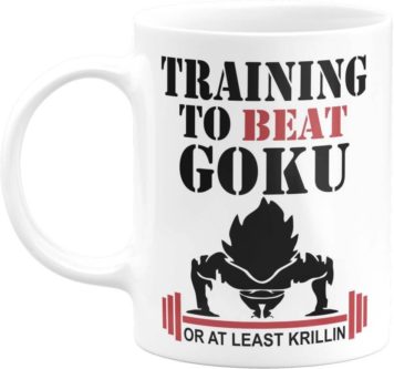 Goku training mug printed dragonball z fan gift idea 