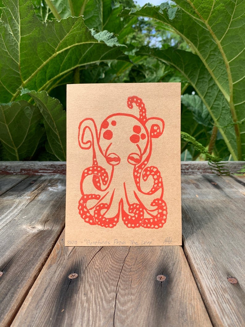 Cute octopus print gift idea for octopus lovers