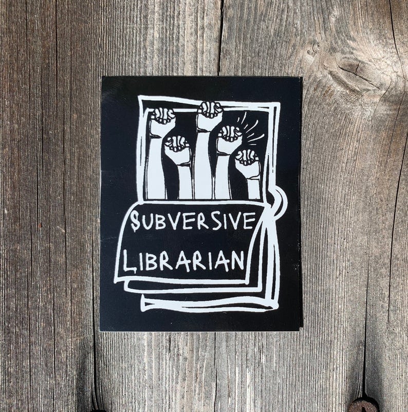 librarian funny sticker gift idea