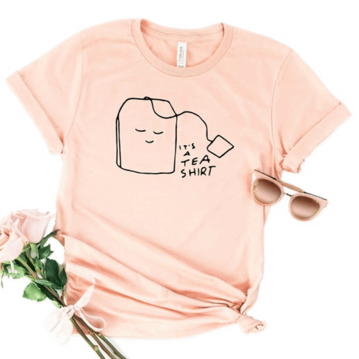 adorable tea shirt teabag t shirt pink gift for girls