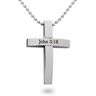 John 3:16 Cross Necklace for dads in a church congregation on father's day