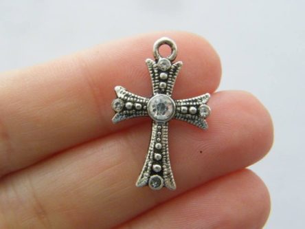 Silver Rhinestone Cross Bookmark for religious dads who like to read