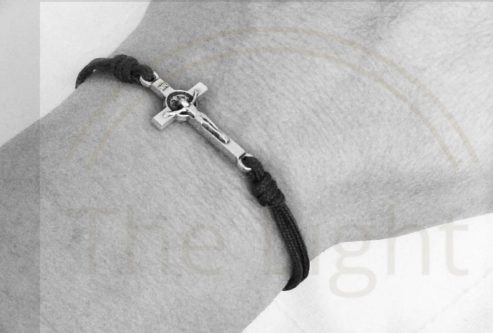 Cross bracelet with a cord strap