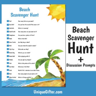 FREE Printable Scavenger Hunt For The Beach - Unique Gifter