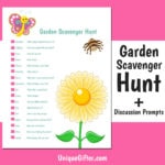 FREE Printable Garden Scavenger Hunt | Unique Gifter