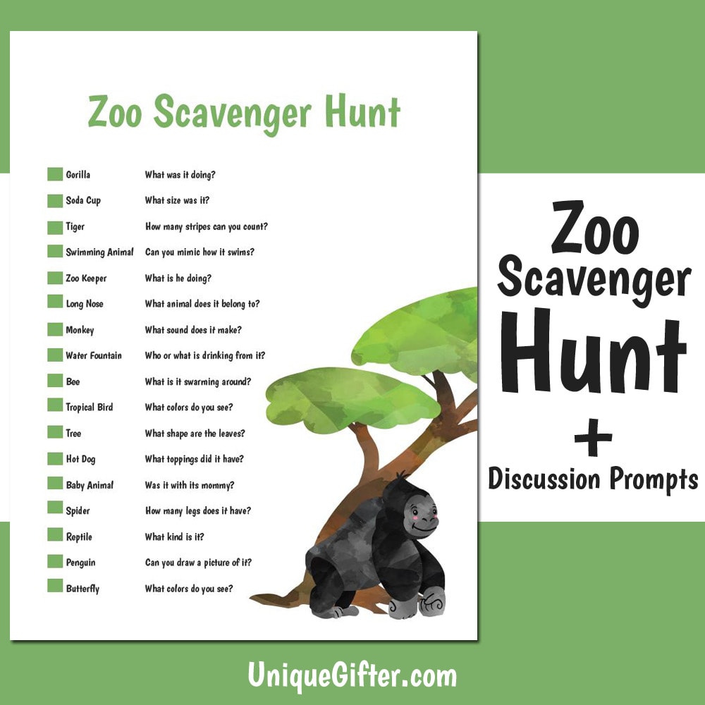 FREE Printable Zoo Scavenger Hunt Unique Gifter