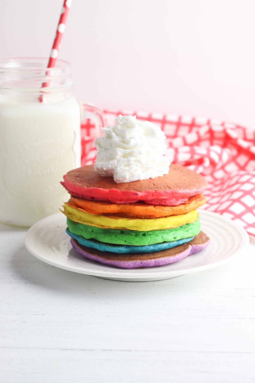How to serve rainbow pancakes