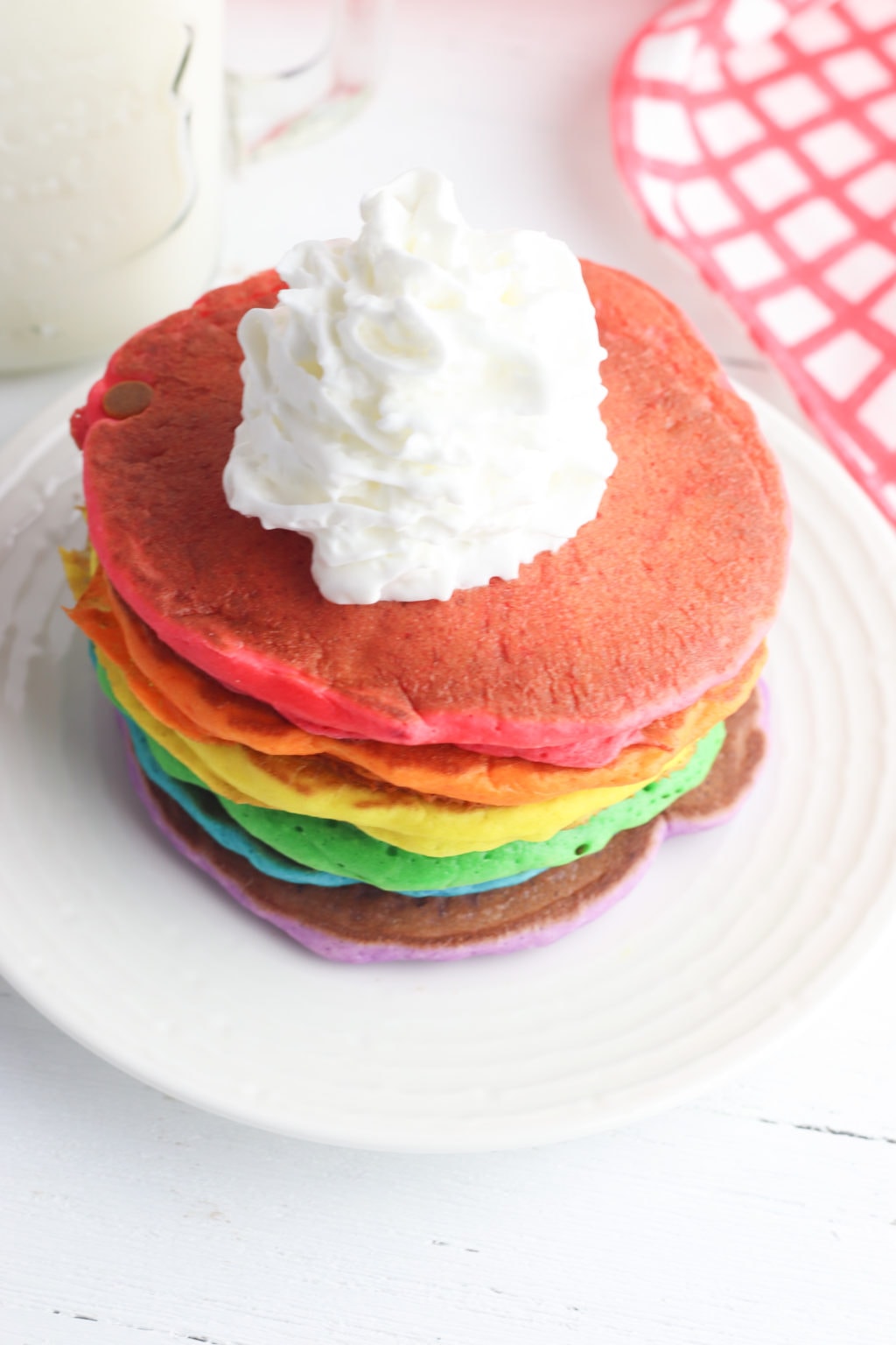 colourful pancakes from a box mix