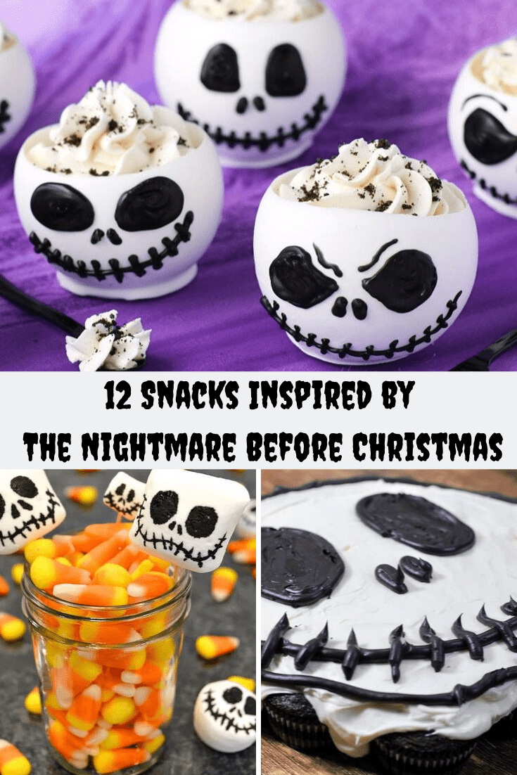 You must see these 12 Snacks Inspired by The Nightmare Before Christmas if you are hosting a party. These treats are adorable and fun to make. #nightmarebeforechristmas #snacks #halloween #christmas #partyfood #uniquegifter #easy